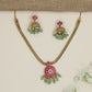 Regal braided chain necklace with floral medallion pendant
