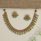 Majestic floral motif collar necklace with decorative petal fringe