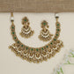 Temple-inspired floral necklace with cascading chandbali accents