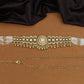 Layered pearl Antique Waist Belt with ornamental border composition