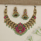 Antique Lakshmi pendant necklace with paisley motif collar design