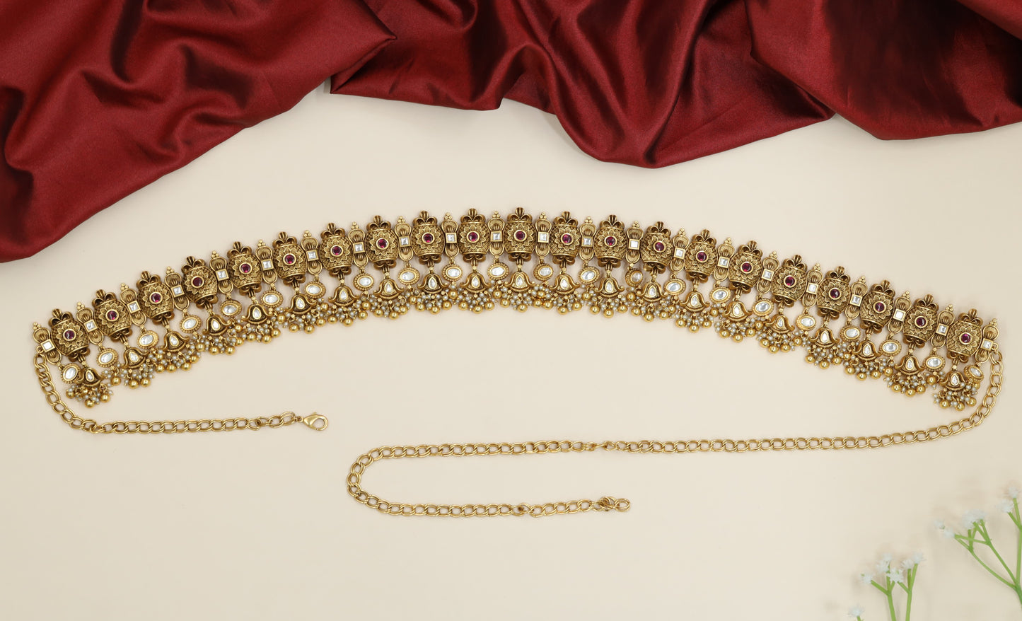Traditional lattice pattern Antique Waist Belt with ornamental detailing