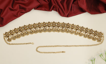 Traditional lattice pattern Antique Waist Belt with ornamental detailing