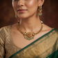 Heritage floral statement necklace with ornamental border accents