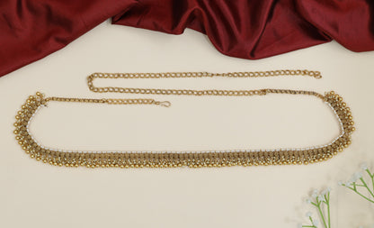 Classic fringe Antique Waist Belt featuring decorative hanging accents