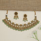 Traditional leaf pattern choker with layered botanical silhouette