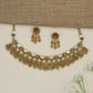 Traditional leaf pattern choker with layered botanical silhouette