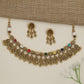 Traditional leaf pattern choker with layered botanical silhouette