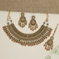 Traditional floral collar choker with intricate fringe detailing