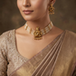 Krishna Pendant Antique Beads Choker with Pearl Weave Construction