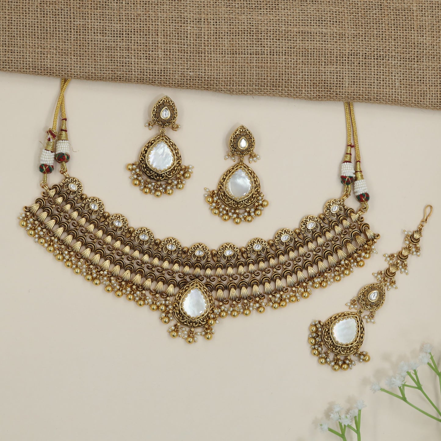 Antique Choker with Repeating Archwork and Teardrop Focal Design