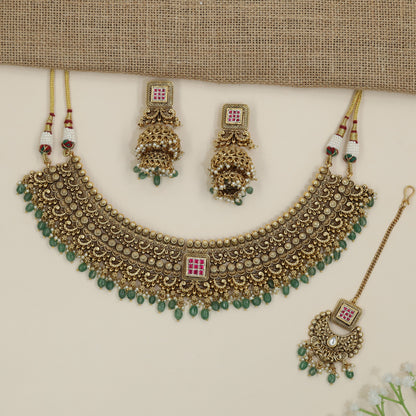 Broad Antique Choker with Intricate Coin Work Design