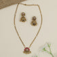 Antique Beaded Chain with Ornamental Pendant and Jhumka Earrings