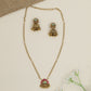 Antique Beaded Chain with Ornamental Pendant and Jhumka Earrings