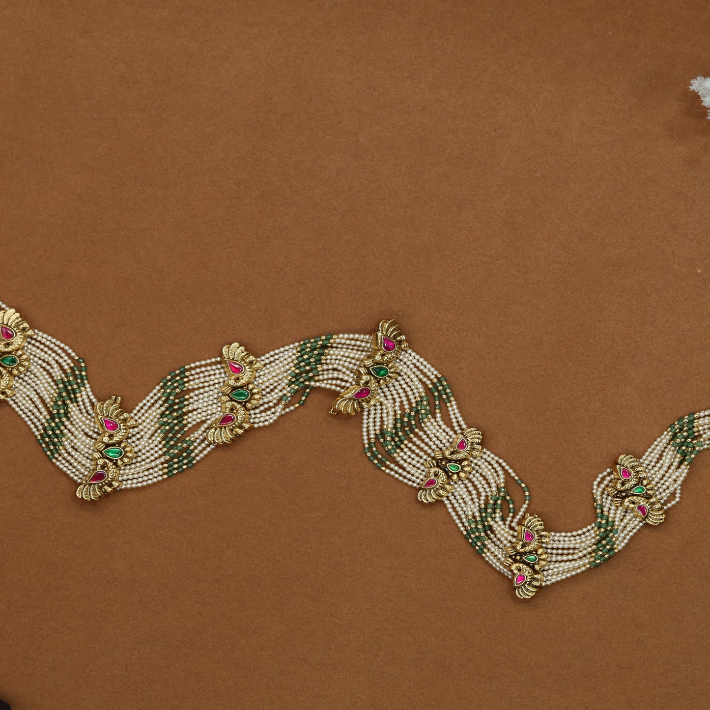Grand Antique Haaram with Decorative Connectors and Bead Drapes