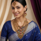Premium Antique Necklace Designed with Wide Mesh Bands and Textured Roundels