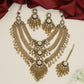 Premium Antique Necklace Designed with Wide Mesh Bands and Textured Roundels