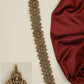 Traditional Lakshmi long jade with detailed peacock borders and floral links