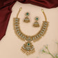 Peacock Motif Jadau Necklace with Panel Link Collar Design