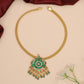 Twin Peacock Pendant Jadau Necklace with Drop Fringe