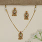 Signature Kundan Necklace Incorporating Uniform Textured Backing and Drop Accents