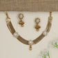 Premium Kundan necklace set showcasing mesh‑style framework