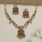 Medallion Drop Kundan Necklace with Rosette Connector Motifs