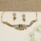 Floral Rosette Choker with Multi-Layer Chain Architecture
