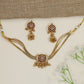 Multi-layer kundan choker with flower medallion centrepiece