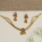 Rosette centrepiece kundan necklace with cascading ornamental accents