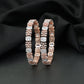 Cushion cut tennis bangles with marquise cluster detailing
