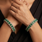 Rectangular station bangles with continuous halo border