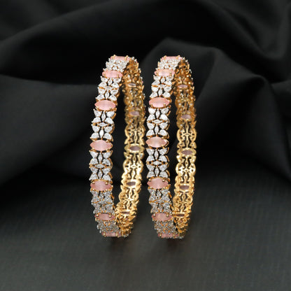Cluster link GJ bangles with oval station accents