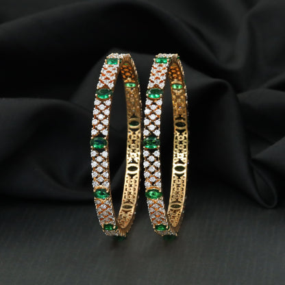 Rosette cluster GJ bangles with floral medallion detailing