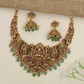 Lakshmi bridal necklace with peacock motif accents