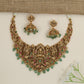 Lakshmi bridal necklace with peacock motif accents