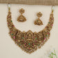Lakshmi bridal necklace with peacock motif accents
