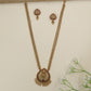 Lakshmi pendant chain with twin row bead links