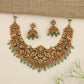 Traditional necklace with Goddess Lakshmi and peacock panels