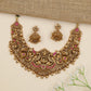 Traditional necklace with Goddess Lakshmi and peacock panels