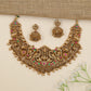 Traditional necklace with Goddess Lakshmi and peacock panels