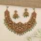 Traditional necklace with Goddess Lakshmi and peacock panels