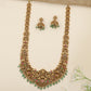 Antique Lakshmi long haara with sculpted peacock artistry