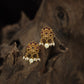 Antique floral stud with pearl cluster hangings
