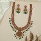 Grand temple long haara with sculpted Lakshmi centre and artisan detailing