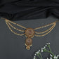 Bridal bille mati with circular medallion and chain drape design