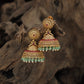 Intricate jhumka with floral medallion top and layered dome design