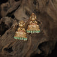 Temple jhumka with Lakshmi stud and layered dome detailing