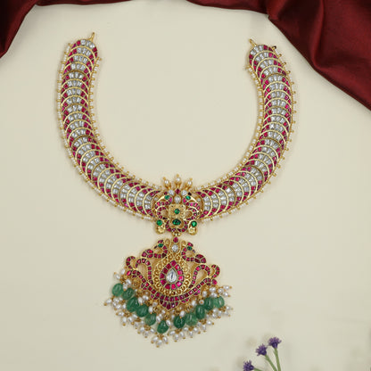 Royal Occasion Jadau Necklace with Ornate Centrepiece