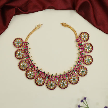 Classic Bridal Necklace with Rosette Drop Design